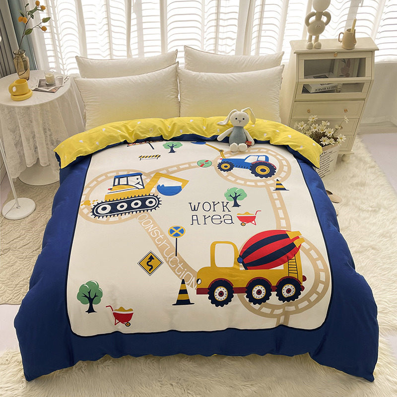 Pure Cotton Quilt Cover Single Piece Children Cartoon Boy Small Car Full Cotton Cute 1 5 m 2 0m Single Double Bed Quilt Hood-Taobao
