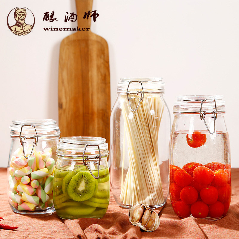 Glass Jar Unleaded Transparent Buckle Sealed Storage Jar Soaking Wine Milk Powder Enzyme Jar Lemon Honey Bottle with Lid Pickles - Taobao