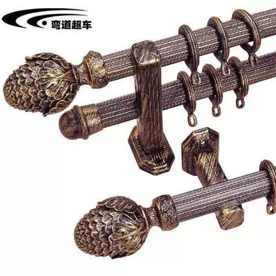Foreign trade export black brush gold European and American classical style resin curtain rod decorative head Roman Rod 33mm thick pipe diameter