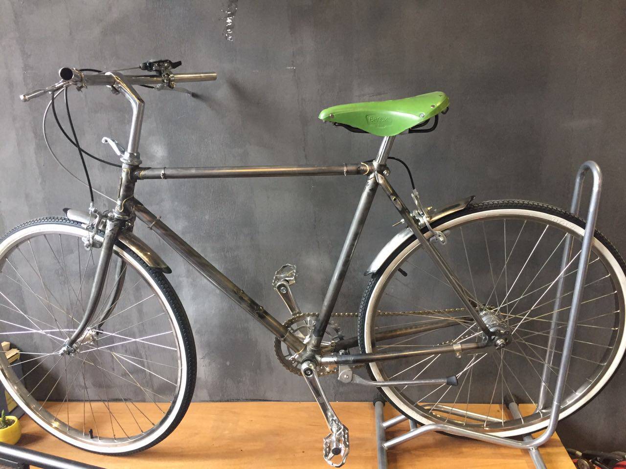 Savorello Private custom Primary-colored British vintage bike lug copper solder brooks leather furniture mks foot