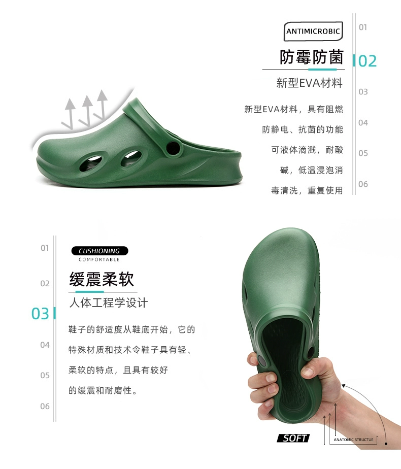 Open multi-operating room slippers, thick-soled hole-in-the-wall shoes, Baotou doctors and nurses, intensive care unit experimental work shoes