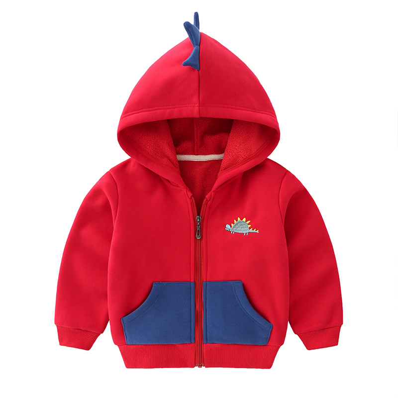 Boys hooded sweatshirt autumn and winter new children's fashion brand top Baby Ocean school autumn thickened velvet winter coat