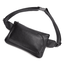 Genuine leather mens waist bag mobile phone bag Korean style trendy first-layer cowhide chest bag multi-functional outdoor sports shoulder crossbody bag