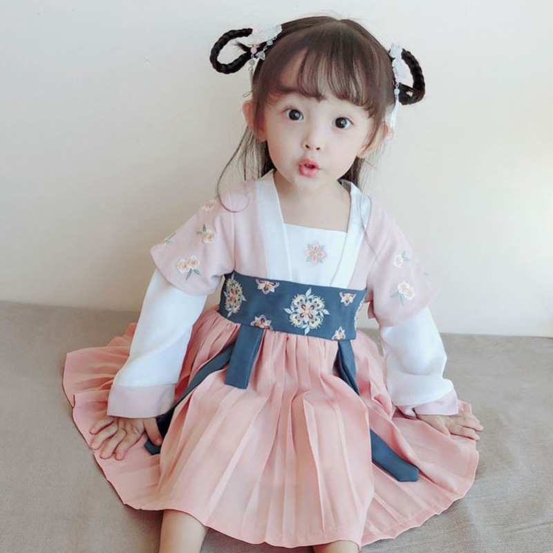 Girl Han Wear Summer Chinese Fengtang Children Baby National School Dress Small Girl Super Fantastic Clothing