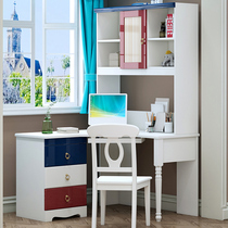 Solid wood childrens computer desk girl pink desk computer desk learning table childrens home boy with right angle desk