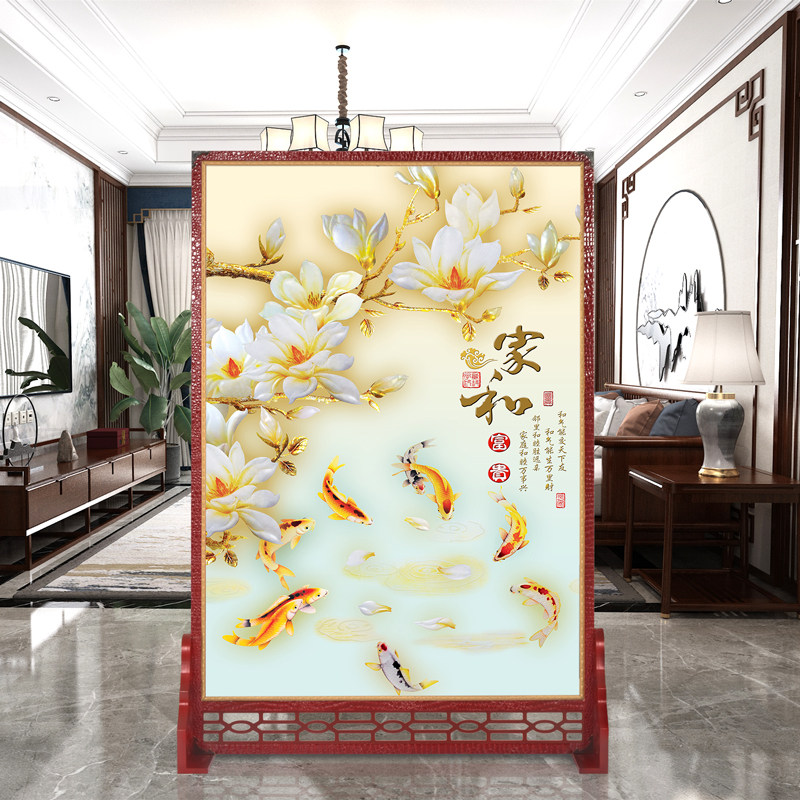 Customized new Chinese-style partition wall screen to block the bedroom porch solid wood hollow hotel living room decoration home seat screen