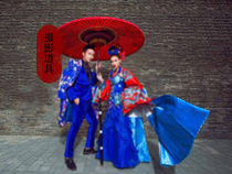 Ancient costume red umbrella props meticulous painting antique big umbrella photo studio Wedding Dress tour Chinese style retro oil paper umbrella