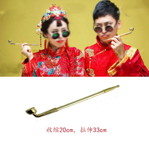 Smoke Rod ancient costume photo props long smoke Rod studio Chinese style theme retro wedding photography pipe antique sunglasses
