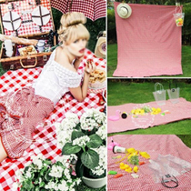 Travel props background cloth red plaid hanging cloth wedding photo location shooting Mori hipster theme