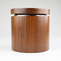 Imported from Italy Jemar solid wood pipe bucket grain box cylindrical seal tobacco leaf stainless steel moisturizing jar