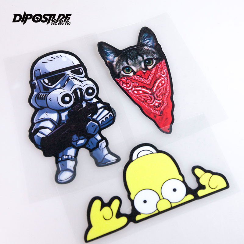 Funny Car Sticker Car Retrofit Night Light Reflective Interstellar War Cartoon Personality Creative Body Scratch-off Shelter Sticker