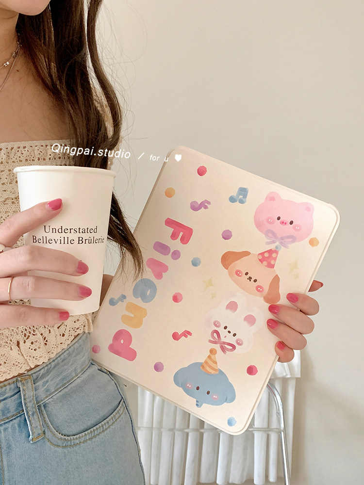 Lightweight Applicable iPad Protective Case New Pro Cover Graffiti Animal Air4/5 Apple iPad Tablet Protective Case 9 Magnetic Suction 10 Pen Slot 360-Degree Rotating Stand 2022 Version 12.9inch