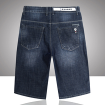 Denim shorts mens loose bag spring summer ultra-thin five-cut pants plus fat plus size Middle pants straight horse pants