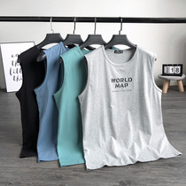 Summer tide Fat pure cotton loose Extra Large sleeveless T-shirt Gats up overweight Mens vest Fat Man Sports Breathable Kamshoulders