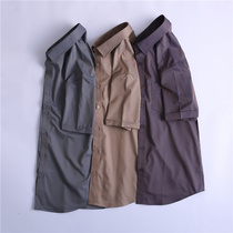 Large size mens fat plus fat big short sleeve shirt summer stripes fat guy business casual loose half sleeve shirt