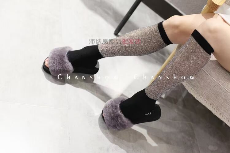 Châu Âu dài ống lụa bạc mờ đan chân cao ống vớ chân phụ nữ thiết lập lụa sáng cá tính vớ thủy triều tất thể thao