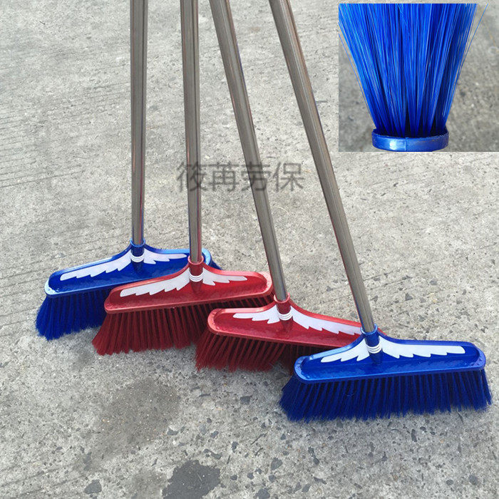 Large extended plastic broom soft hair industrial white iron pole sorghum sanitation labor protection cleaning tool
