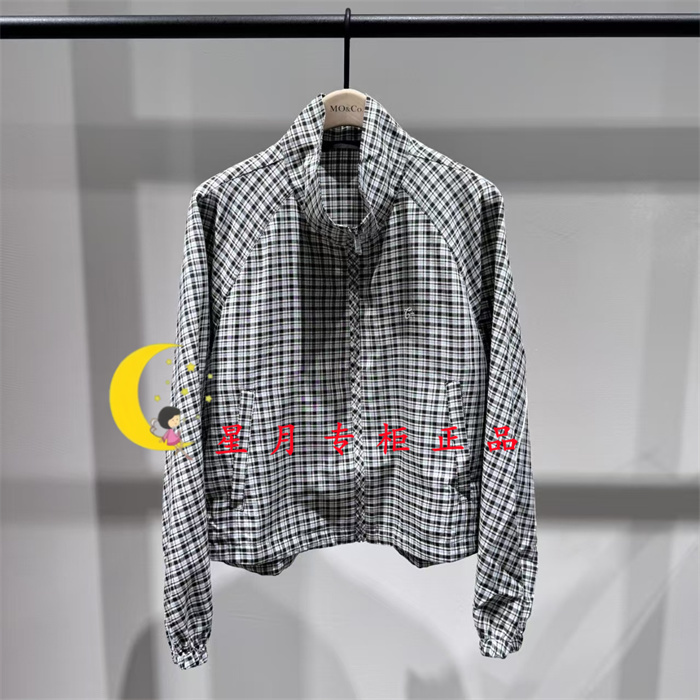 Mbf2Cot006-1499 Three Crowns Exclusive Counter Genuine 2026 Summer Model 4A Plaid Sports Drawstring Jacket