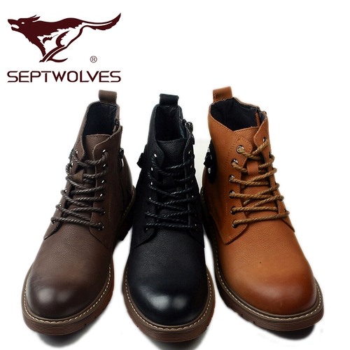 Septwolves, зимние высокие сапоги, матовая повседневная обувь, кожаные высокие ботинки, 2018, европейский стиль
