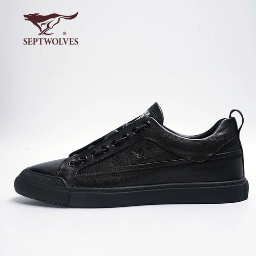 Septwolves, кроссовки, летний черный низкий кожаный пиджак классического кроя, обувь для кожаной обуви, 2020, в корейском стиле