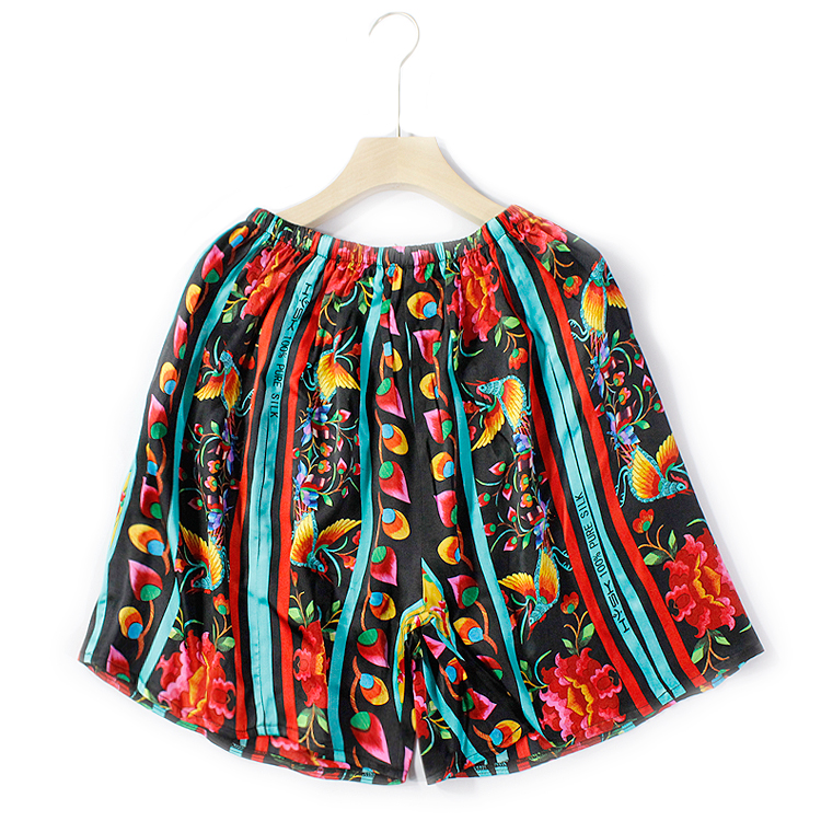 2019 quần lụa đi biển mới quần âu quần short ngủ quần nóng quần rộng kích thước lớn nam và nữ quần lụa nhà - Quần short quần sooc da nữ cao cấp
