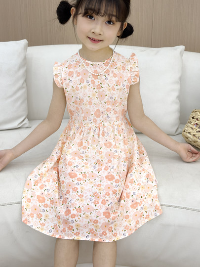 Silk Dress for Older Girls, Children's Silk Dress, Floral Long Dress for Kids, Summer Baby Girl Tank Dress