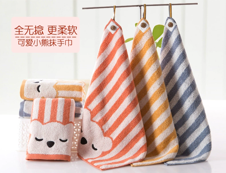 [3] Kim, trang bị khăn bông khăn nhỏ khăn vuông treo phim hoạt hình dễ thương khăn thêu - Khăn tắm / áo choàng tắm