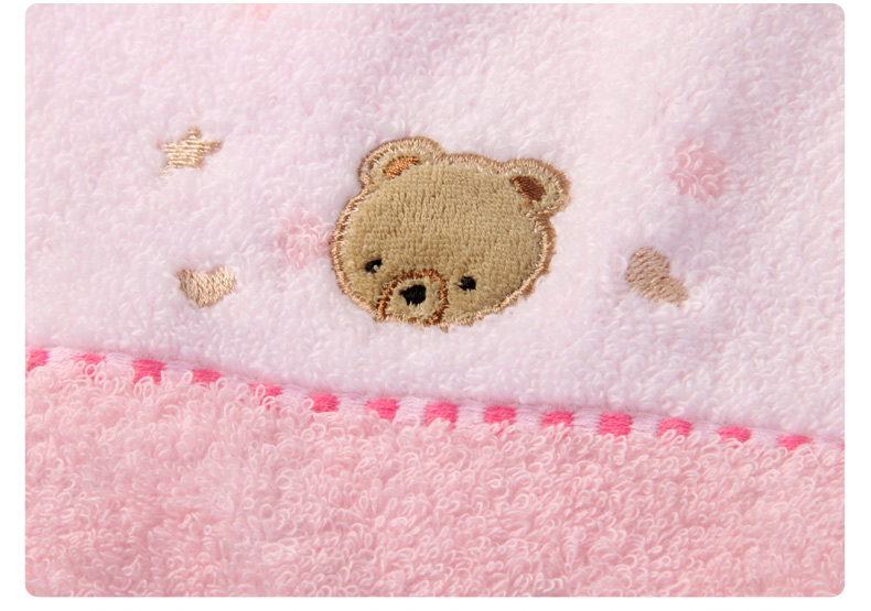 Khăn vàng Cotton Satin nguyên chất thêu vuông Khăn dễ thương Đầu gấu đôi Màu vuông Khăn chính hãng 4 gói Khăn - Khăn tắm / áo choàng tắm khăn tắm em bé