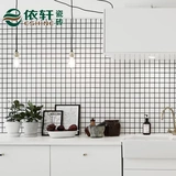 Северная минималистская кухонная туалетная плитка черно -белая сетка настенная плитка плитка полная фарфоровая плитка маленькая белая кирпичная мозаика
