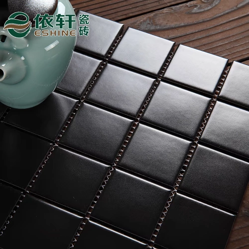 Северная минималистская кухонная туалетная плитка черно -белая сетка настенная плитка плитка полная фарфоровая плитка маленькая белая кирпичная мозаика