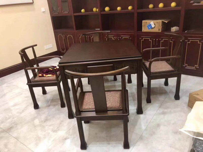 Songle mahjong machine solid wood mahjong machine fully automatic home mute dining table four mouths Shenzhen Dongguan Huizhou has a master