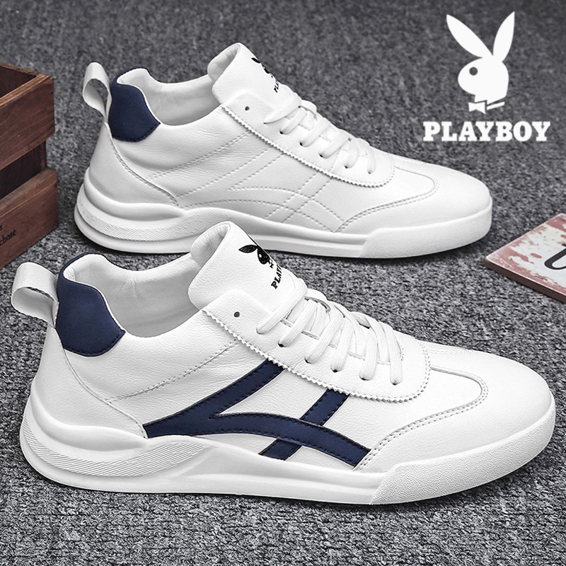 Playboy shoes 2023 new summer high - gang white shoes male tide shoes breathable sneakers sports casual shoes