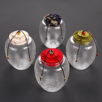 Kang Yun transparent glass tea cans sealed cans home thickened Japanese hammered candy flower tea cans tea storage cans tea bins