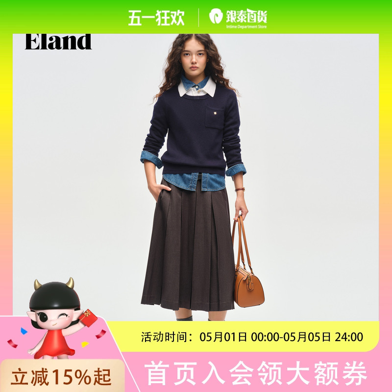 Eland Women's Color-Block Knit Sweater Top