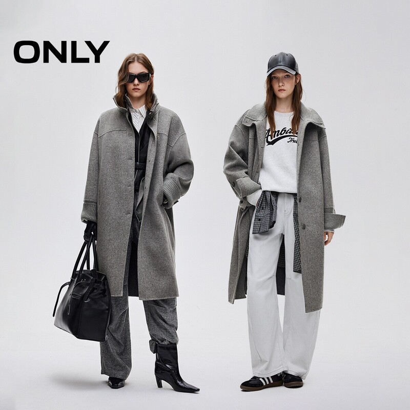 Only2026 New Autumn Style Casual Workwear Double-Sided Woolen Straight Long Woolen Coat for Women Only2026 New Autumn Style Casual Workwear Double-Sided Woolen Straight Long Woolen Coat for Women