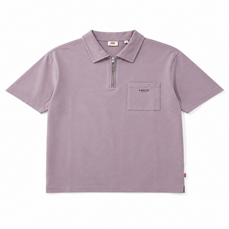 Levi's Summer Men's Light Purple Half-Zip Polo Shirt 006P1-0004 Levi's Summer Men's Light Purple Half-Zip Polo Shirt 006P1-0004