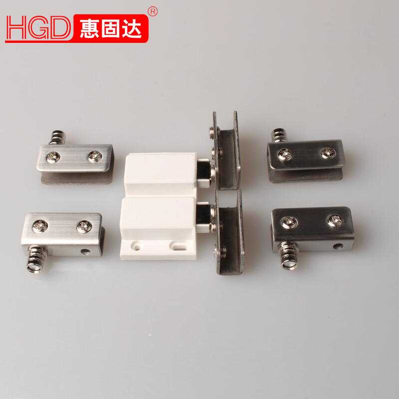 Stainless steel glass door magnetic touch set Stainless steel glass hinge Glass hinge Cabinet door suction glass accessories