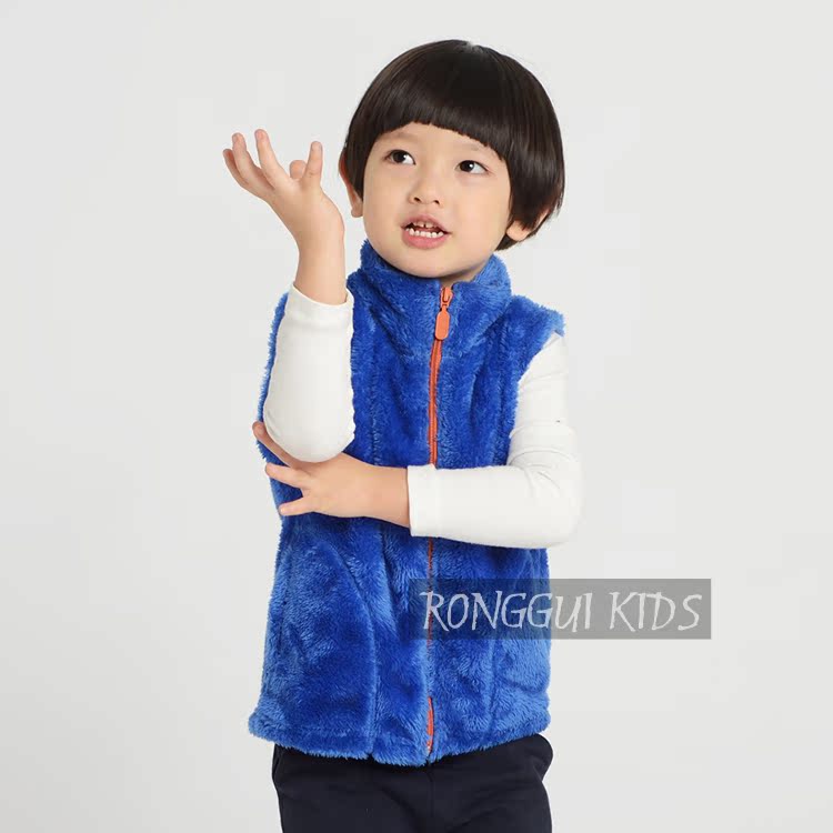 Áo vest trẻ em mùa đông cộng với nhung dày áo vest len bé trai mùa đông