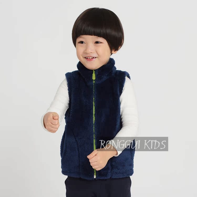 Áo vest trẻ em mùa đông cộng với nhung dày áo vest len bé trai mùa đông