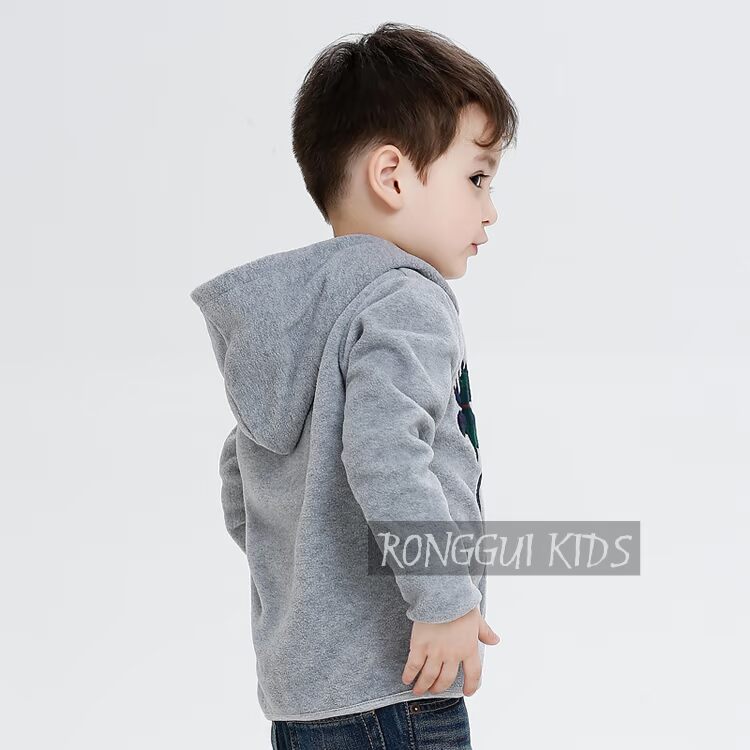 Áo khoác trẻ em mùa thu 2018 new boy áo khoác lông cừu trùm đầu áo dây kéo cho bé mùa thu và áo nỉ mùa đông áo phao bé gái