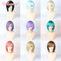 Mcoser Daily short hair Universal cosplay Anime wig cos package face long sideburns