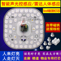 Sound and light control led ceiling light Wick replacement light source radar human body sensor light panel corridor voice control transformation light board