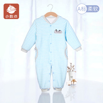 Decimal point newborn jumpsuit Spring and Autumn new baby newborn pure clip thin cotton break jumpsuit