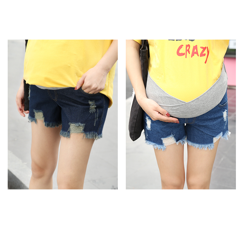 Phụ nữ mang thai quần short denim nữ mùa hè mỏng thấp eo phụ nữ mang thai mùa xuân và mùa hè quần áo đáy jeans dạ dày lift bên ngoài mặc 2018 triều mẹ