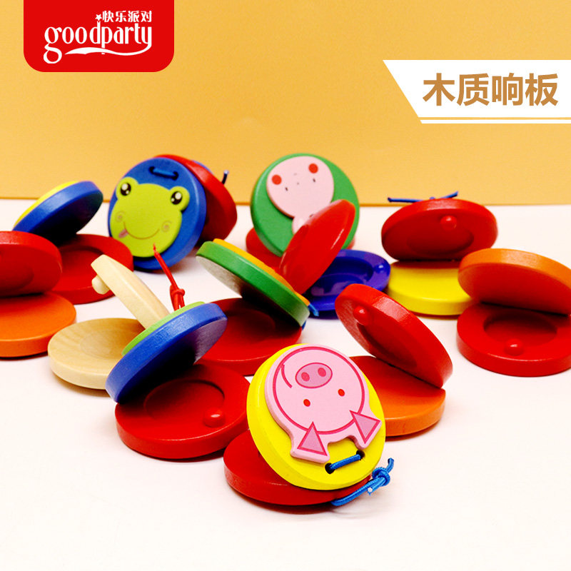 Wooden castanets Plastic ORF early education music toys Children percussion instruments Da Da dance board Professional round dance board