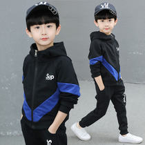 Childrens clothing boys autumn suit 2021 new middle and large childrens two-piece childrens Korean western style sports and leisure tide clothes
