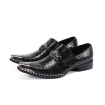 2020 Korean version pointed toe simple mens foreign trade shoes personality fashion high heel tide leather shoes hair stylist business leisure shoes