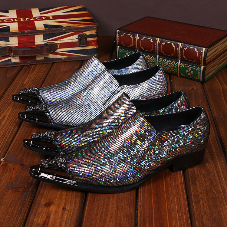 Foreign trade national windskin shoes white English Han version of pointed men's leather men shoes tip shoes