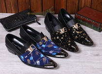 2016 Korean version of the new fashion mens shoes daily hair stylist designer trend leather shoes pointy toe bar model shoes