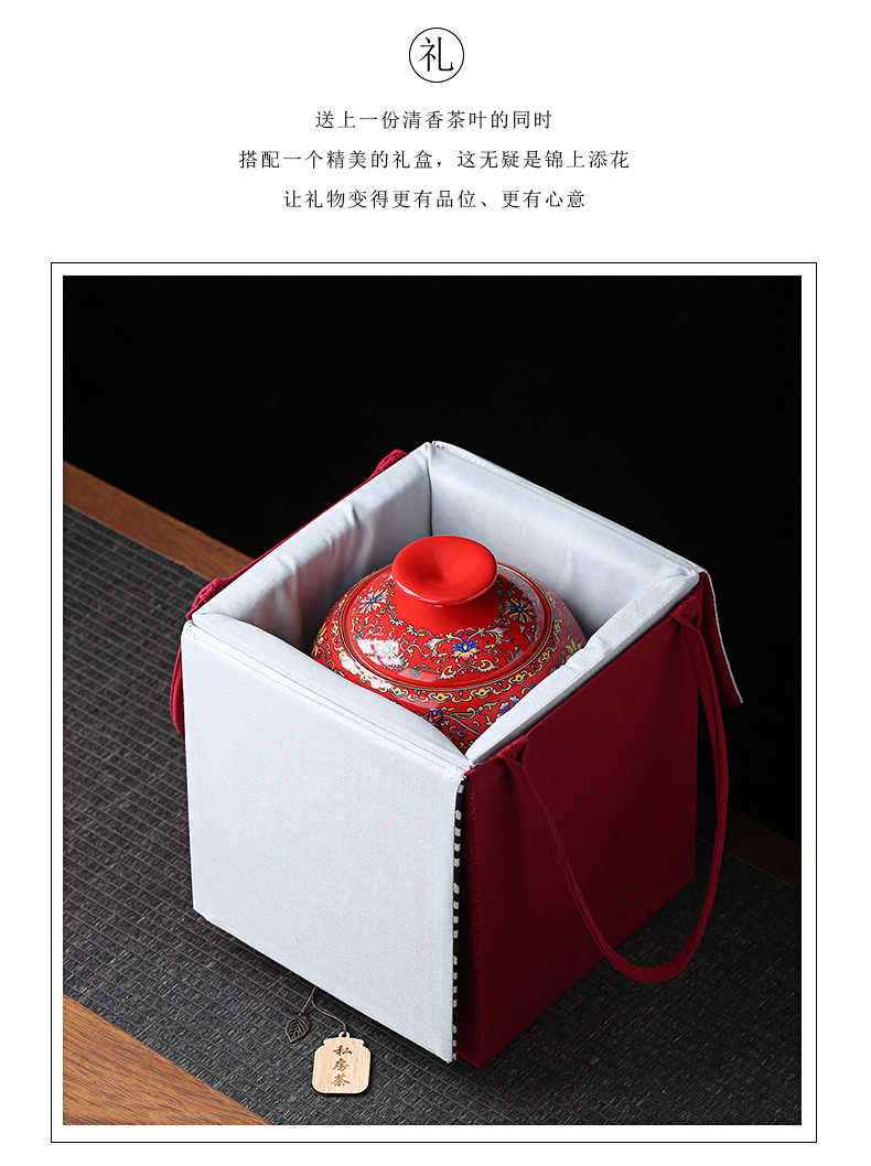 Back economic prosperous gift box the tea pot single pot pot box cloth embroidery gift box